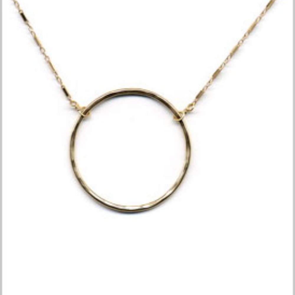 Adina Small Signature Circle Necklace 14K
